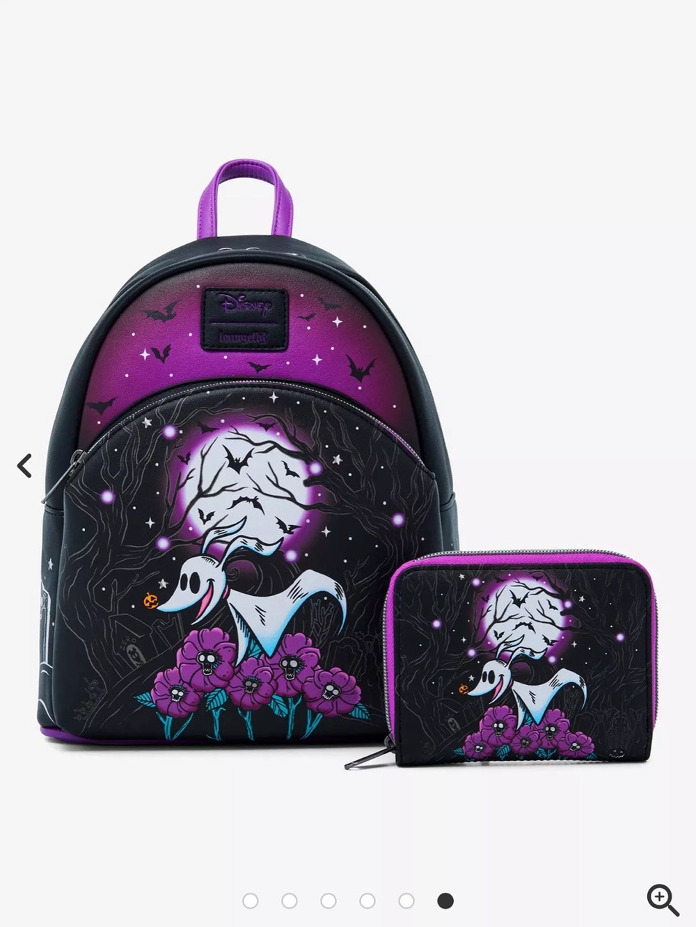 Loungefly The Nightmare Before Christmas Zero Moon Doodle Mini Zipper Wallet - Picture 6 of 7